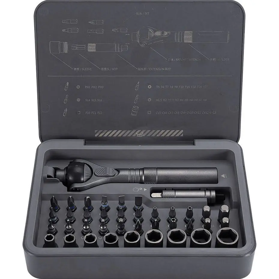 Викрутка з комплектом біт Duka RS-2 Ratchet Screwdriver Set 40in1 [155038] - фото 2
