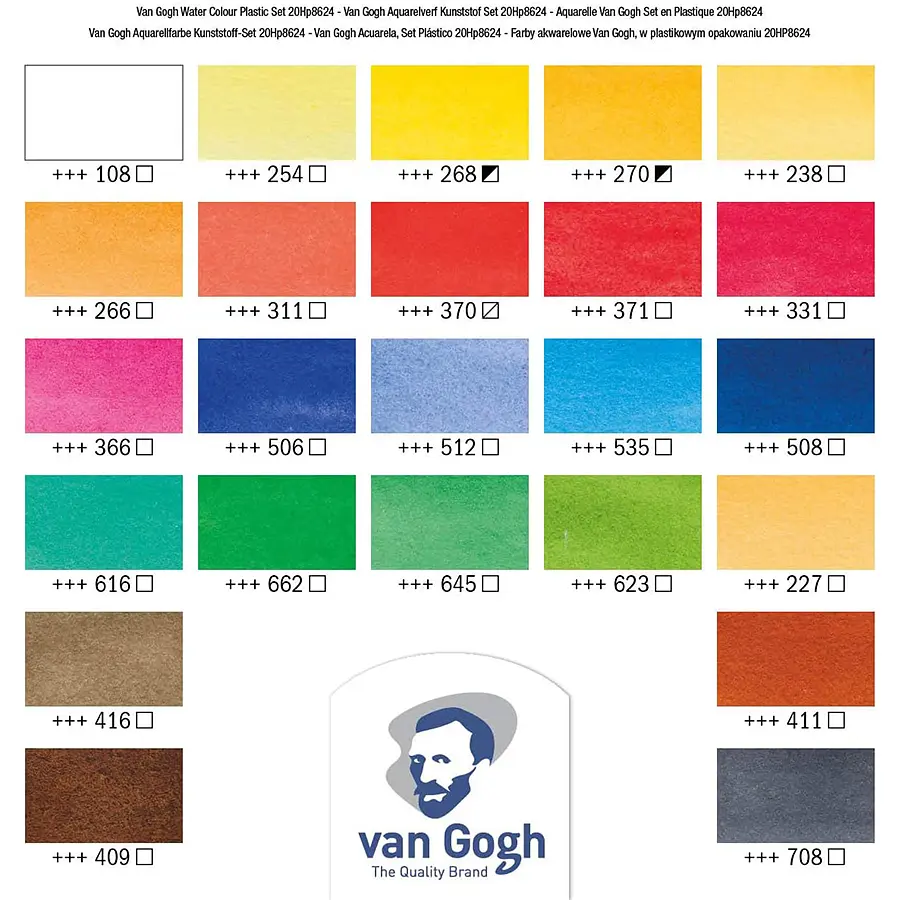 Набір акварельних фарб VAN GOGH 24 кювети пензель - фото 4
