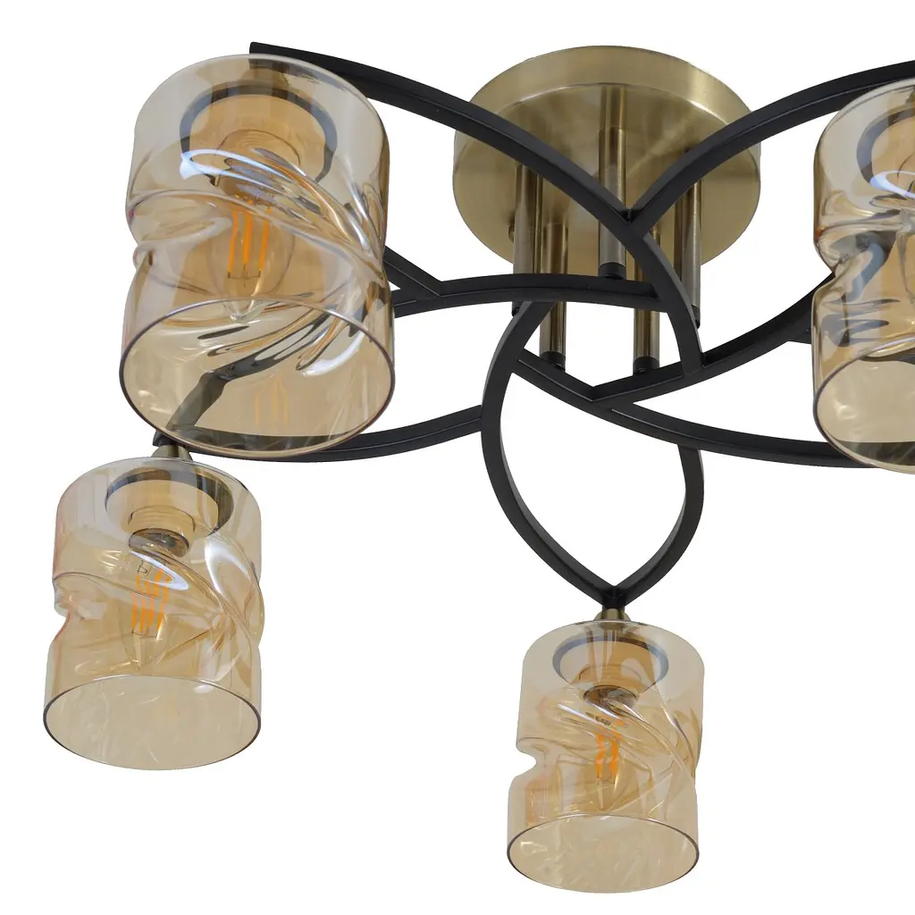 Люстра потолочная Brille классическая в зал E27 60W AB+BK (LK-664C/5) - фото 3