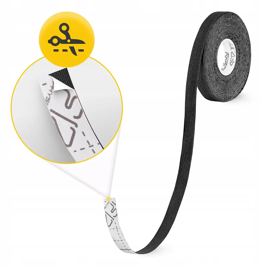 Стрічка кінезіологічна (кінезіо тейп) 4FIZJO 1 см x 5 м Black (P-5905973400787) - фото 5