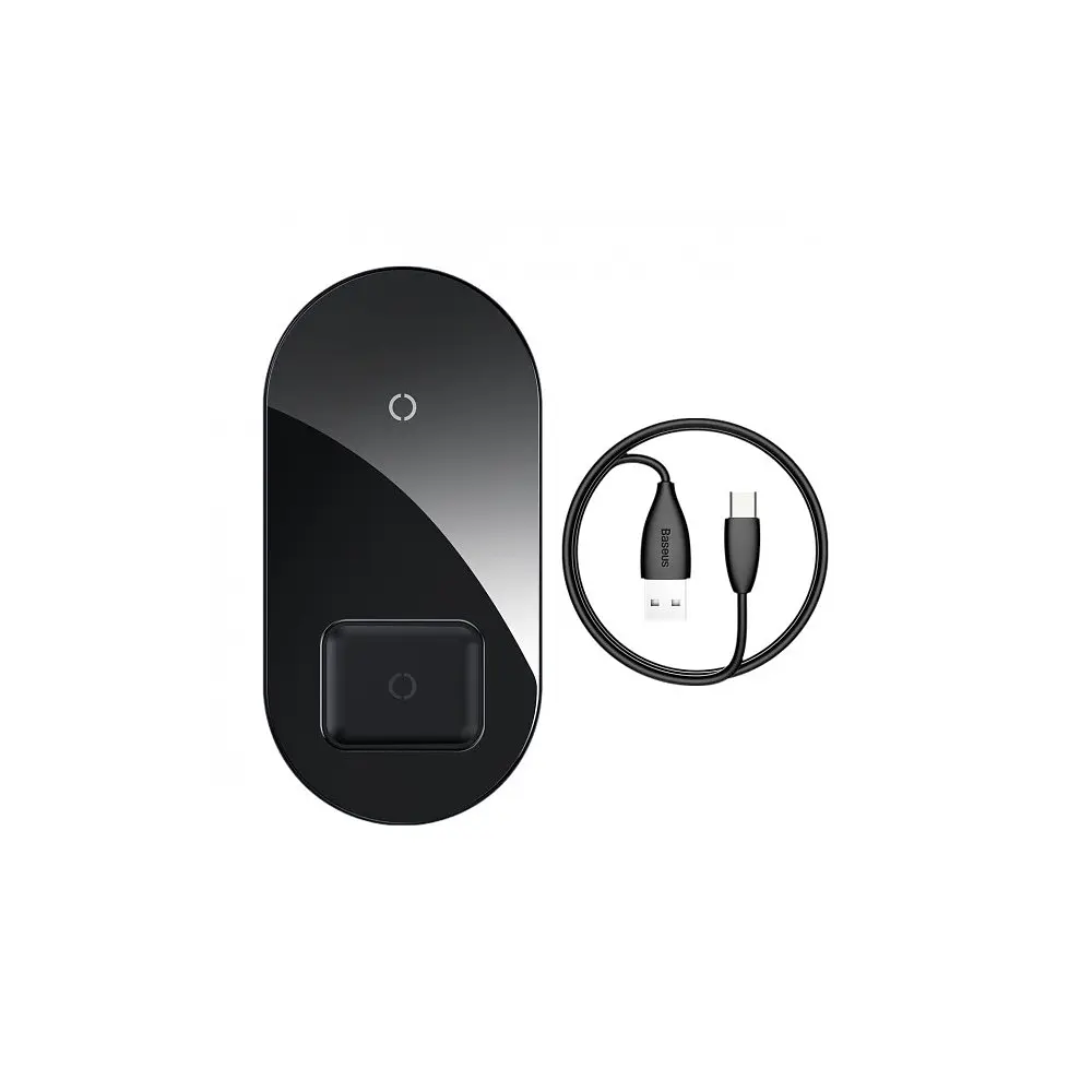 Беспроводное зарядное устройство для Baseus 2-in-1 Wireless Charger for Phone Watch Pods 15W crystal WXJK-A01 - фото 2