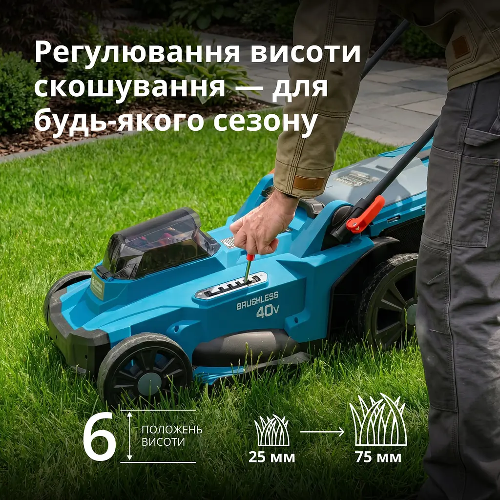 Konner & Sohnen Набір із двох акумуляторних інструментів KS 43LM-BCT40V-SET 40В(20+20В) газонокосарка KS 43LM-40V та тример садовий KS BCT-40V акб 2х4А·год ЗП 22.5кг - фото 6