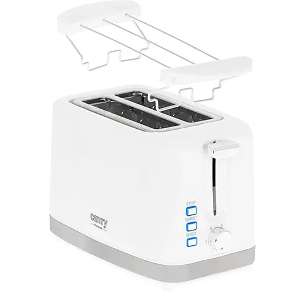 Тостер + підставка для булочок Camry CR 3219 900 Вт 6 режимів нержавіюча сталь автовідключення білий - фото 4