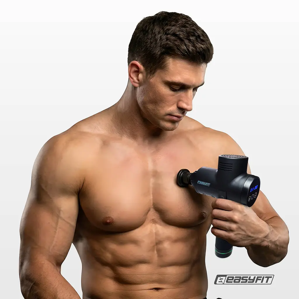 Масажний пістолет EasyFit Percussio (портативний перкусійний вібромасажер для тіла з 6 насадками) (EF-2073) - фото 2
