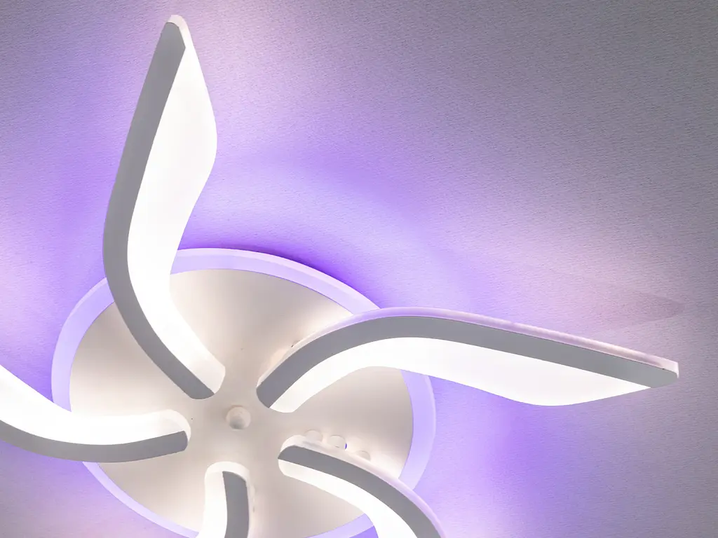 Стельовий світильник LED Diasha S2480/5WH, 50W, 4100K, білий акрил, сучасний стиль, з пультом, підсвітка - фото 6
