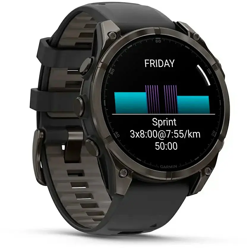 Смарт-годинник Garmin Fenix 8 47mm Solar Sapphire Carbon Gray DLC Titanium w. Black/Pebble Gray S. Band (010-02906-10) - фото 6