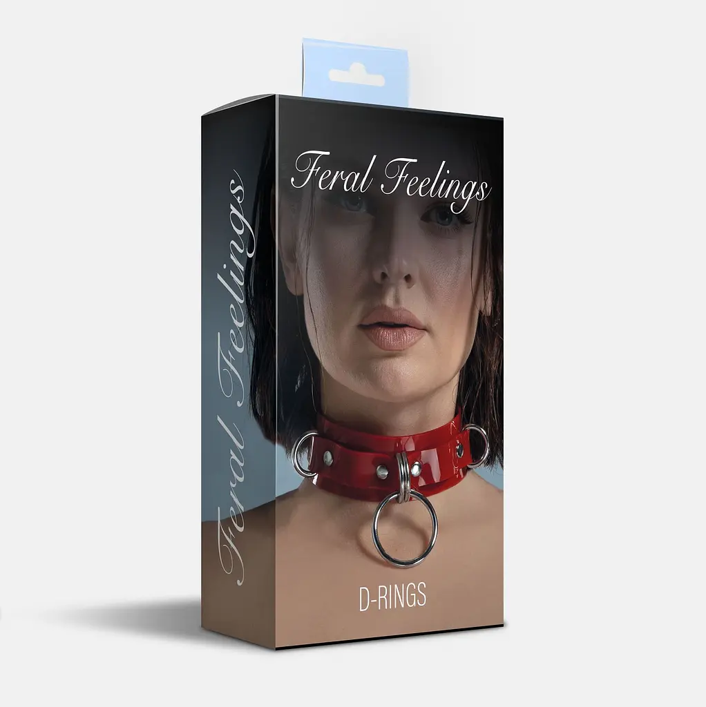 Нашийник для фіксації Feral Feelings - D-Rings Red - фото 2