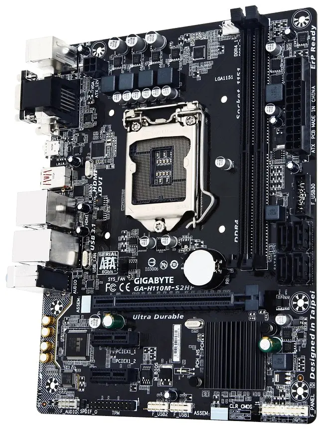 Материнська плата Gigabyte GA-H110M-S2HP rev.1.0 LGA 1151v1 (GA-H110M-S2HP REV.1.0) Б/В - фото 3