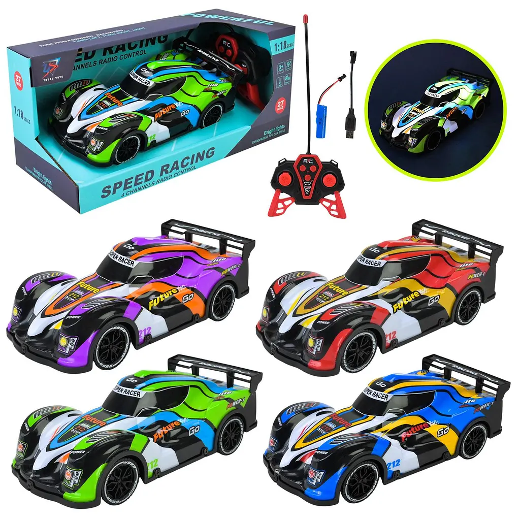 Радіокерована модель гоночного автомобіля Speed Racing 1:18 зі світлодіодами (US-22015A~18A) в асортименті