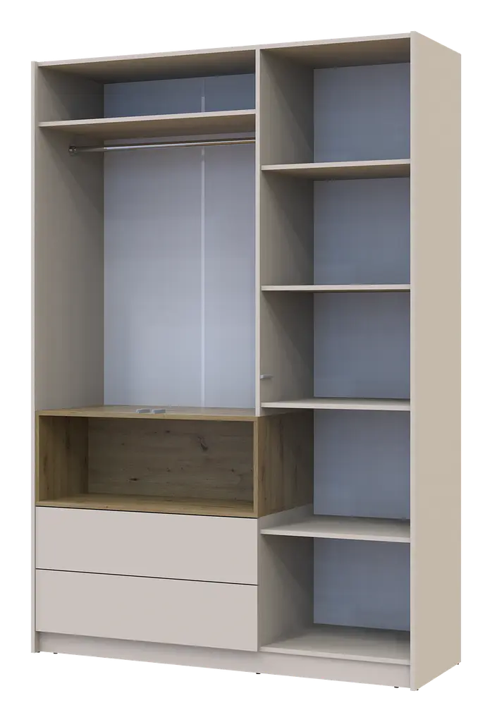 Шафа для одягу з нішою Doros Дейл Кашемір/Дуб Артизан 3 ДСП 150х52х220 (80737726) - фото 5