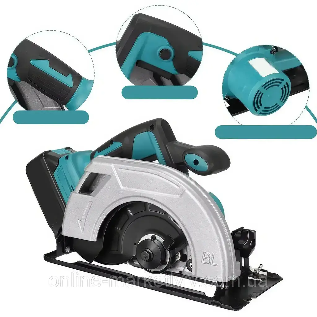 Акумуляторна циркулярна пила Circular Saw X-510 48V з 2 АКБ • Бездротова дискова пила для дерева, фанери, ДСП і домашніх робіт - фото 5
