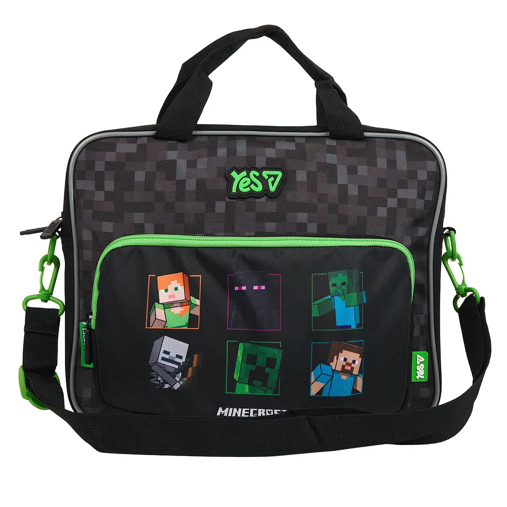Сумка шкільна А4 формат Yes Minecraft Adventure В-1 чорно-сіра (550423) - фото 2