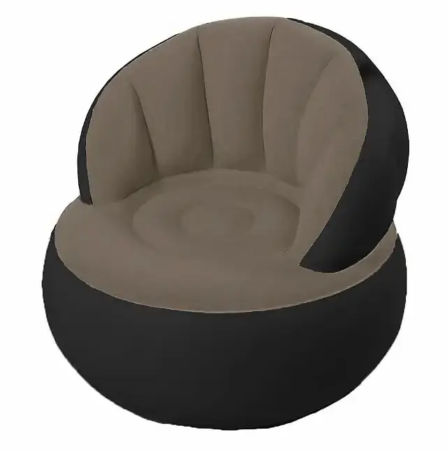Надувне садове крісло Sofa AND LY-10 для відпочинку  85 х 85 х 74 см  високоякісний хлопок + міцний ПВХ з вологостійким покриттям Бежеивий - фото 4
