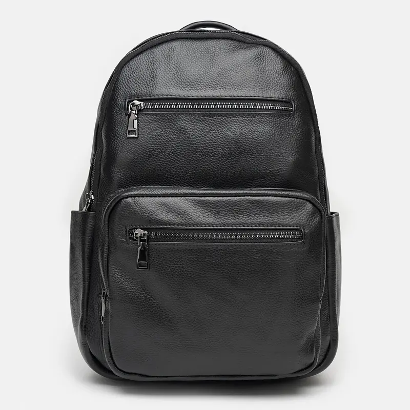 Шкіряний чоловічий рюкзак Borsa Leather K12626-black - фото 2