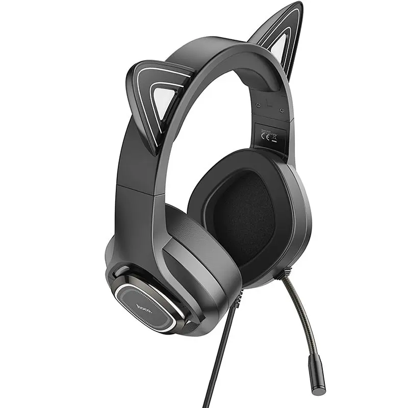 Накладные наушники Hoco W107 Cute cat (USB+3.5mm/2m) - фото 7