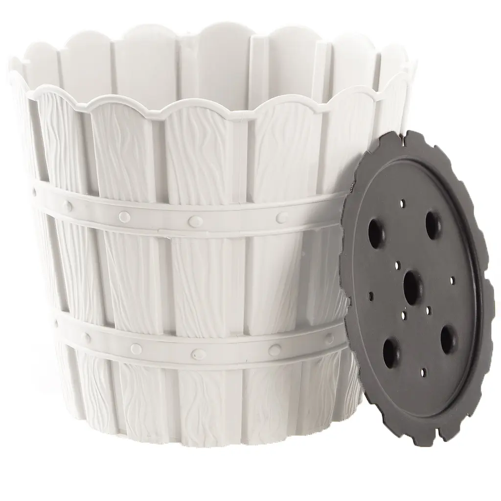 Горщик для квітів Violet House 1048 Bamboo White з дренажем 7 л (1048 BAMBOO WHITE 7 л.) - фото 2
