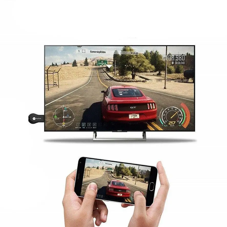 WIFI HDMI адаптер для TV передавач з телефону на телевізор AnyCast Screen Mirroring M9 кнопка ззаду - фото 5