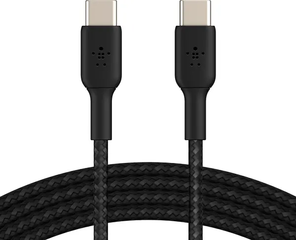 Кабель Belkin USB-C > USB-C заряджання/синхронізації 1м, 60Вт, Type-C, плетений, чорний teh0013650 - фото 2