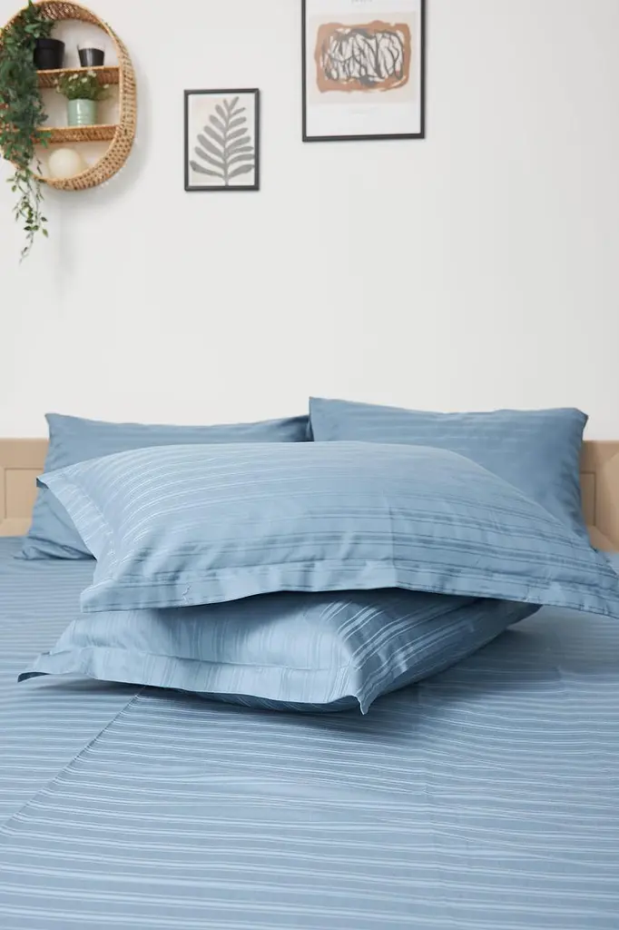 Комплект постельного белья Moon&Star Детский 110x140 см наволочки 2x40x40 см Ultramarine Satin Stripe - фото 8