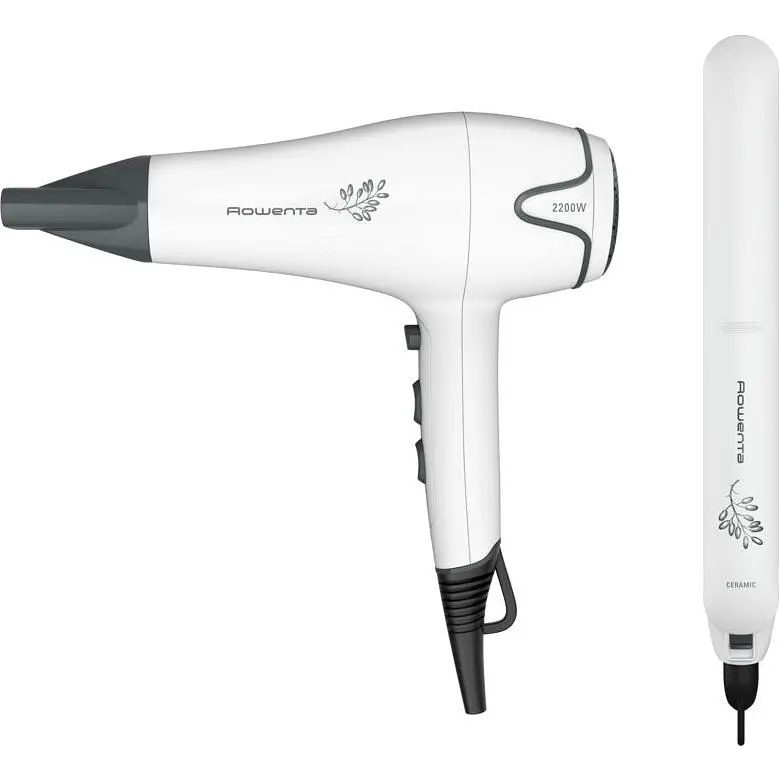 Набір фен та випрямляч Rowenta Pure Collection 2200 Вт біло-чорний (YD3057F0) - фото 2