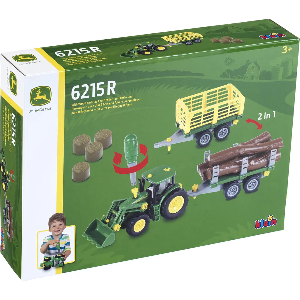 Игрушечный трактор и прицеп Klein John Deere 2 в 1 1:24 (3906) - фото 5