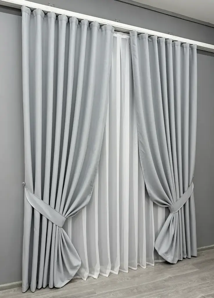 Комплект штор VR-Textil Scandi блекаут 2 шт 150x270 см сіро-блакитний (1899ш) - фото 3