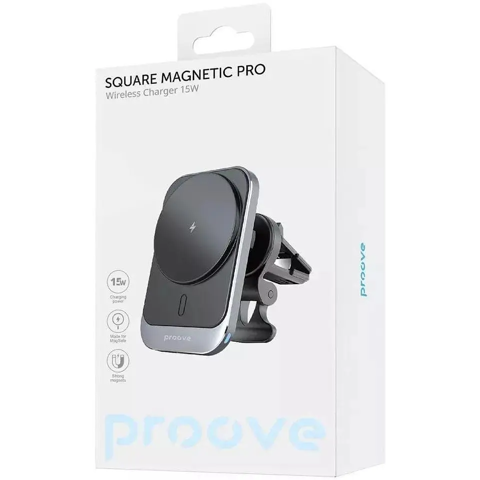 Автомобильный держатель с беспроводной зарядкой Proove Square Magnetic PRO 15W - фото 3
