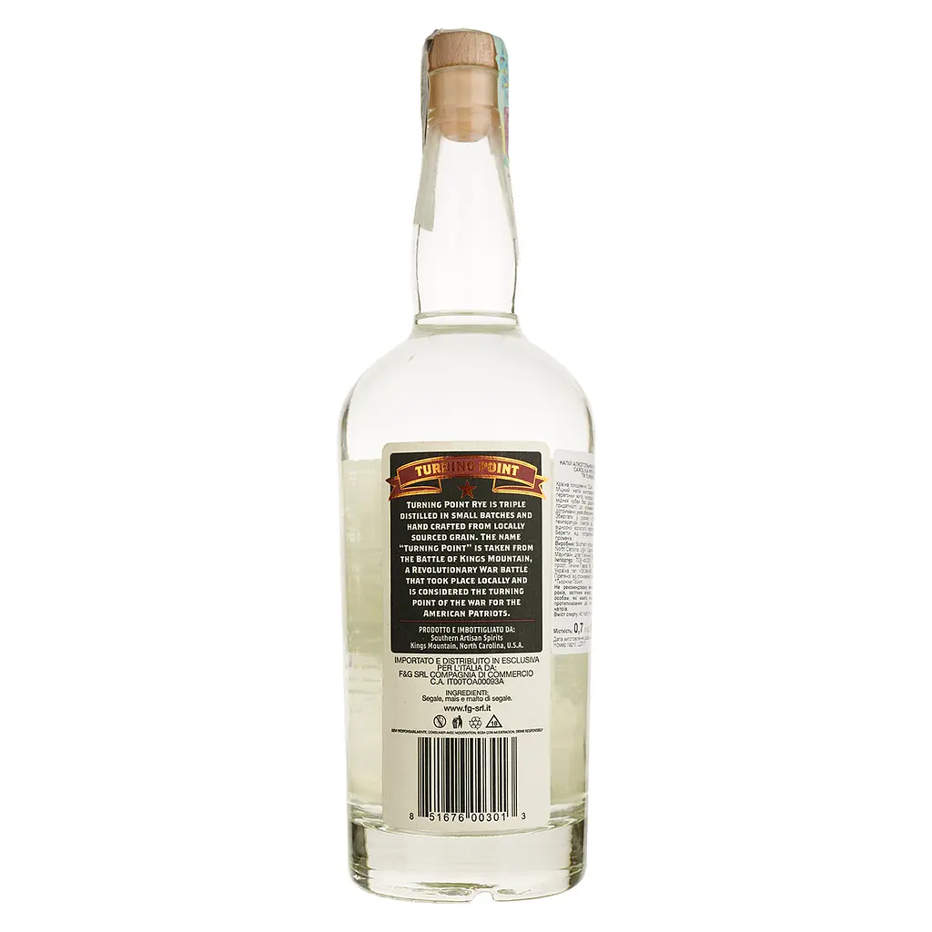 Віскі Turning Point Rye Unaged Whiskey 40% 0.7 л - фото 2
