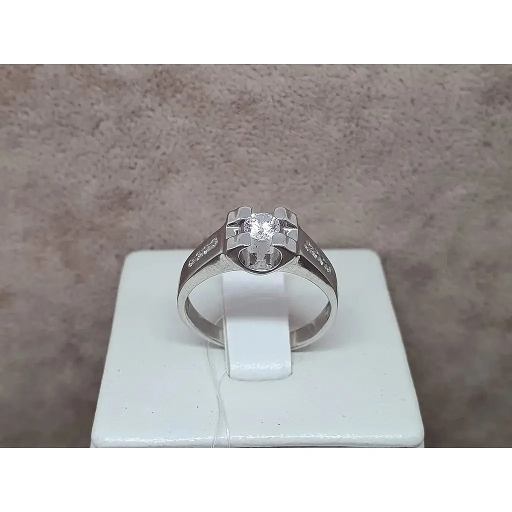 Срібне кільце Qvaliz з фіанітами. 901-00493 16 17 - фото 3