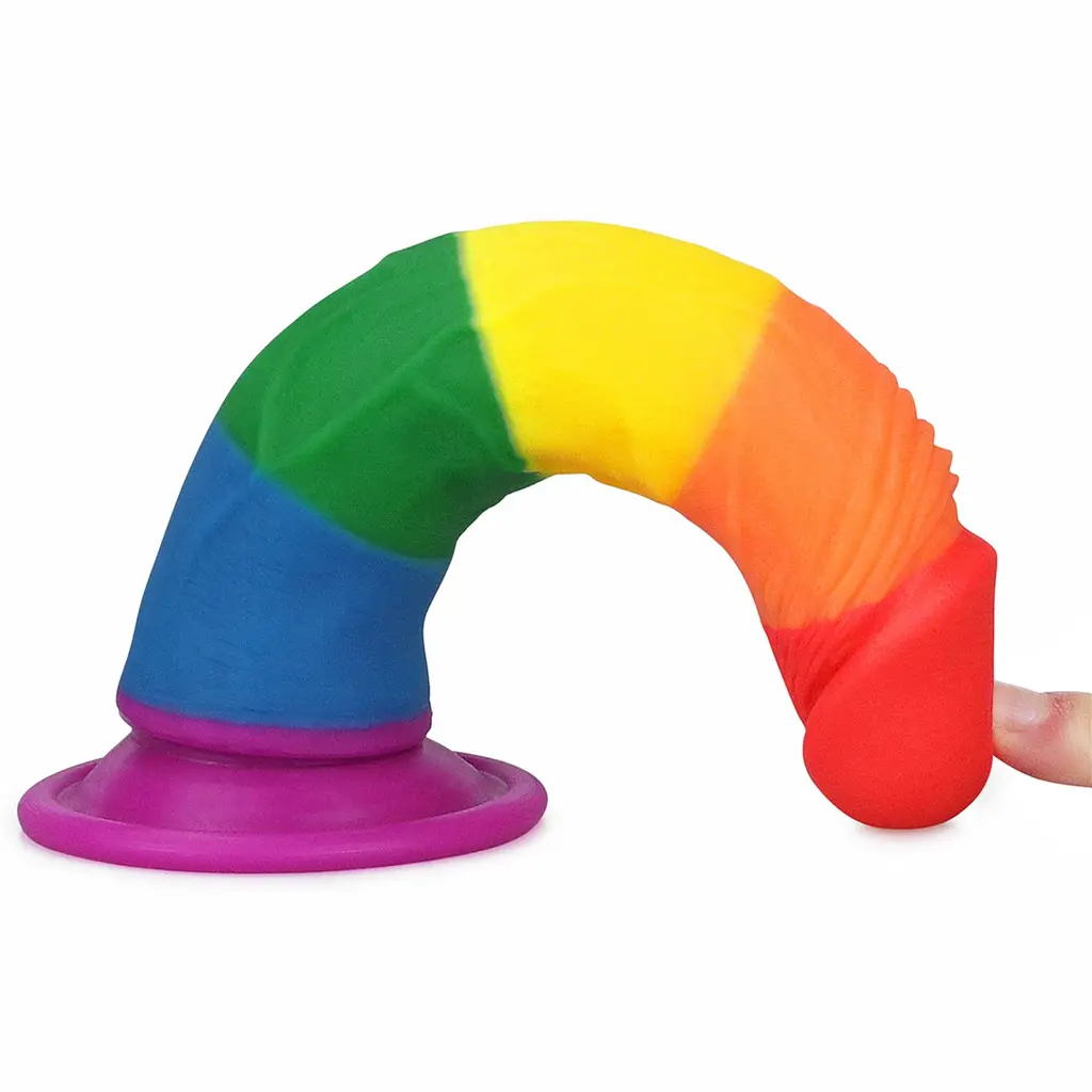 Фаллоимитатор LoveToy Prider 7" 18.5 см радужный - фото 7