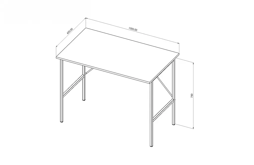 Стіл письмовий Line Тайм Ferrum-decor 750x1000x600 Чорний метал ДСП Венге Магія 16 мм (FRD-106160) - фото 4