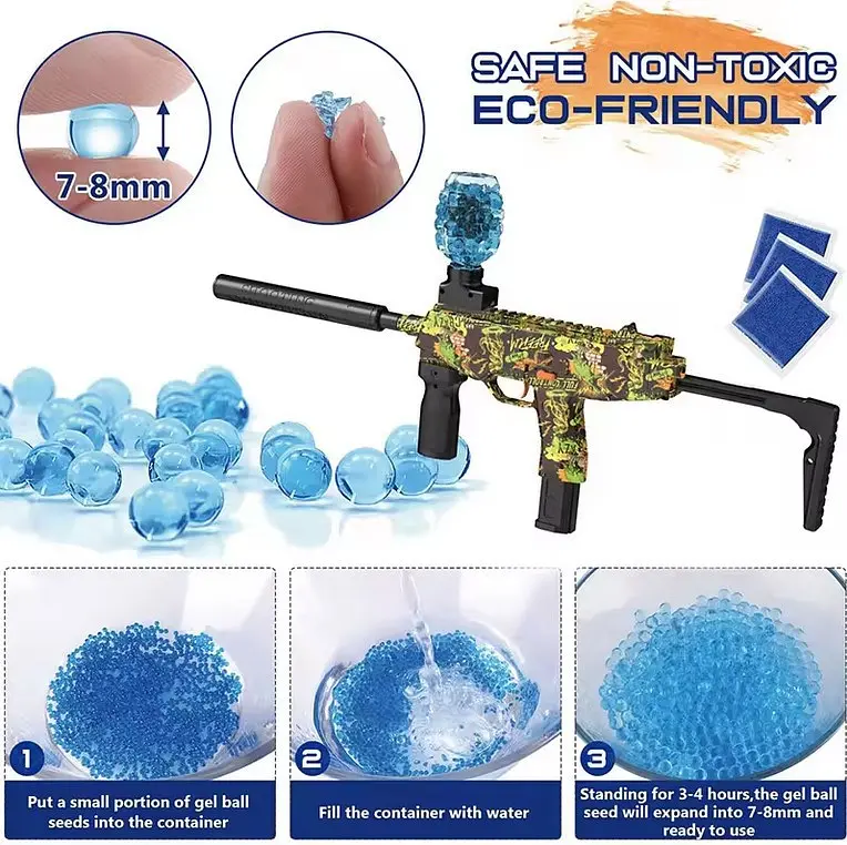 Бластер автоматичний OldBro MP9 Gel Ball з гель кульками орбіз 10500 шт. eXtream blue - фото 3