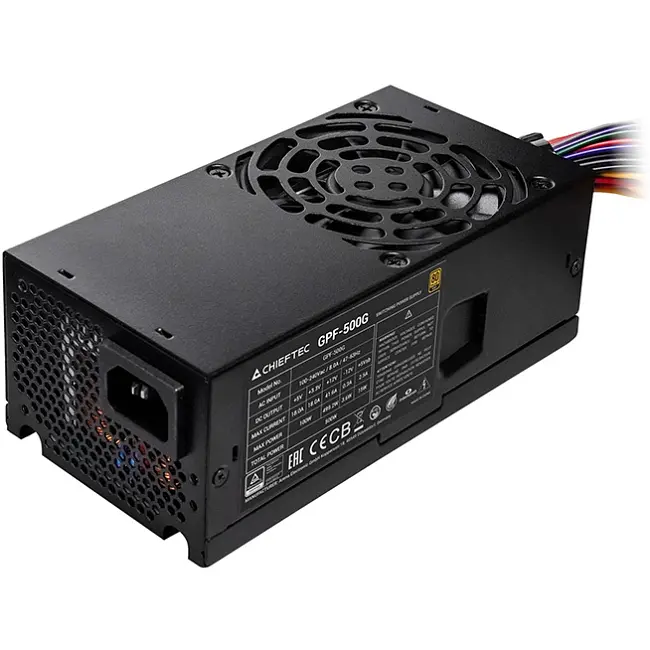 БЖ 500W Chieftec SMART GPF-500G 80 mm fan, 80Plus Gold, TFX, bulk - фото 2