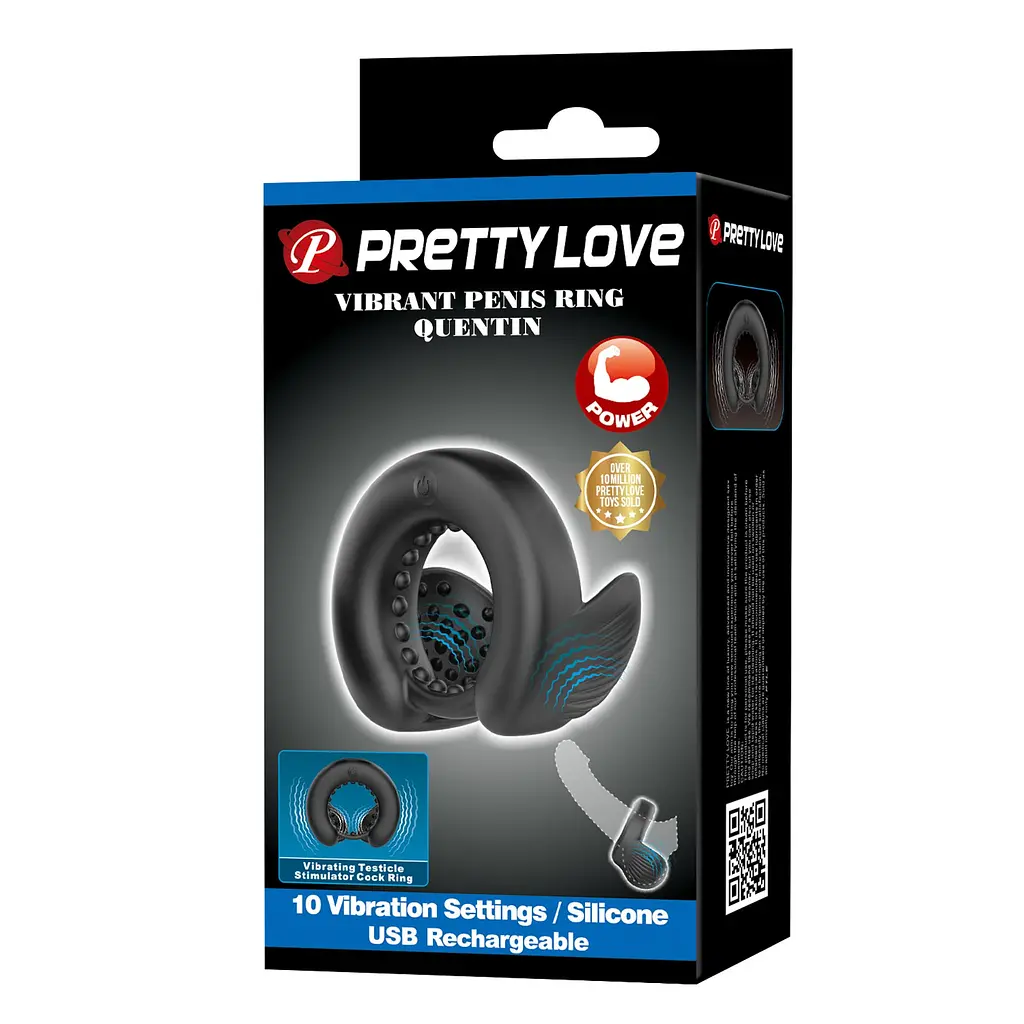 Віброкільце PRETTY LOVE Quentin Vibrating Silicone Cock Ring PRETTY LOVE BI-210312Z 103659 - фото 2