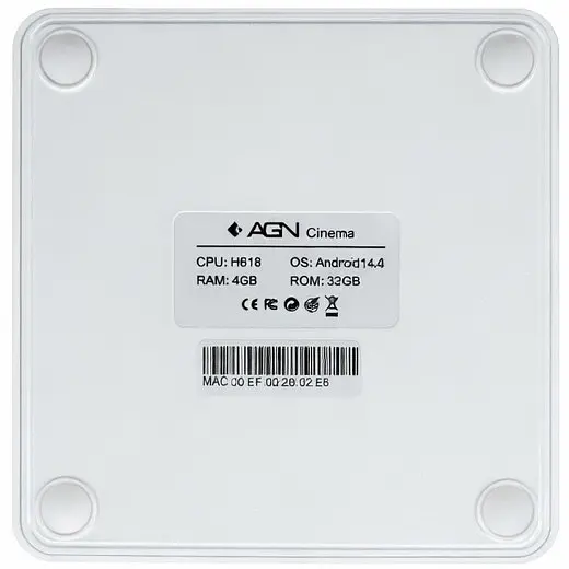 TV Медіаплеєр AGN Media Box Cinema 4/32Gb/Allwinner H618/ Android 14/ WiFi 2.4G+5G/LAN:100M/ BT 5.4 - фото 3