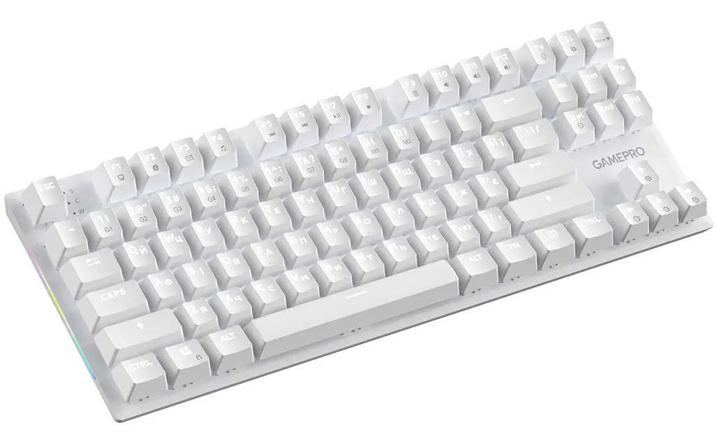 Клавіатура ігрова механічна GamePro MK-124-W USB Hot-Swap Outemu Red Switch White - фото 2