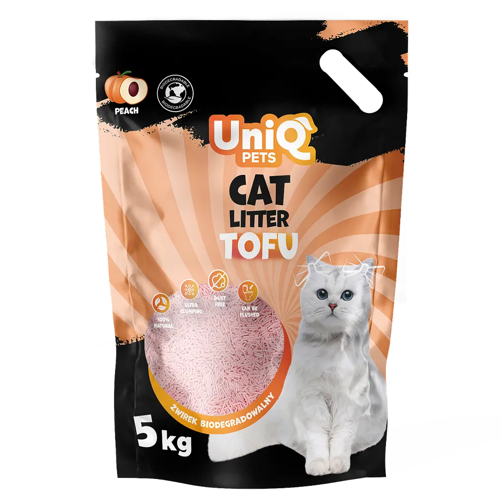 Біорозкладний наповнювач для котячих туалетів UniQ PETS Cat Litter Tofu Peach 5 кг