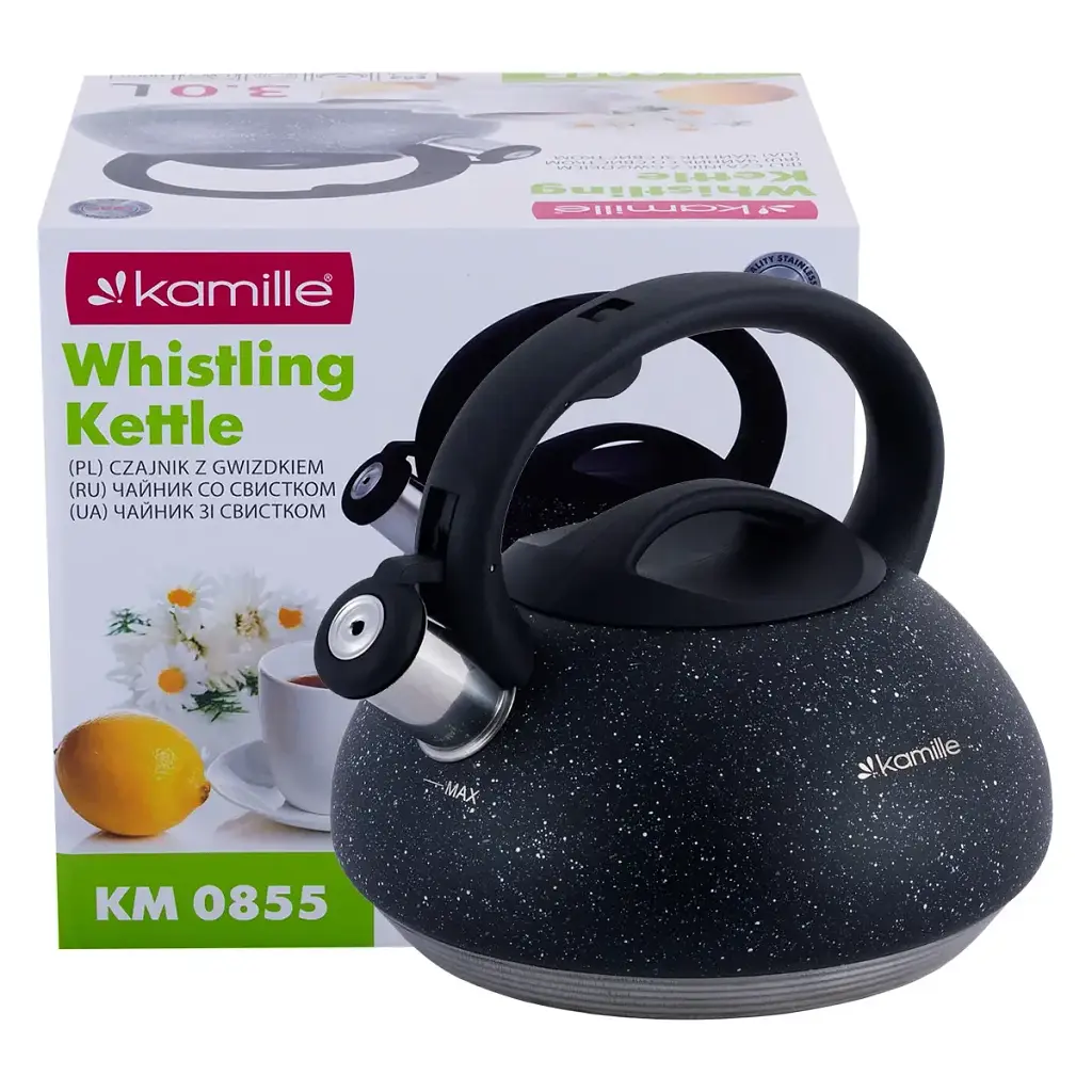 Чайник із свистком Kamille KM-0855 black 3,0 л