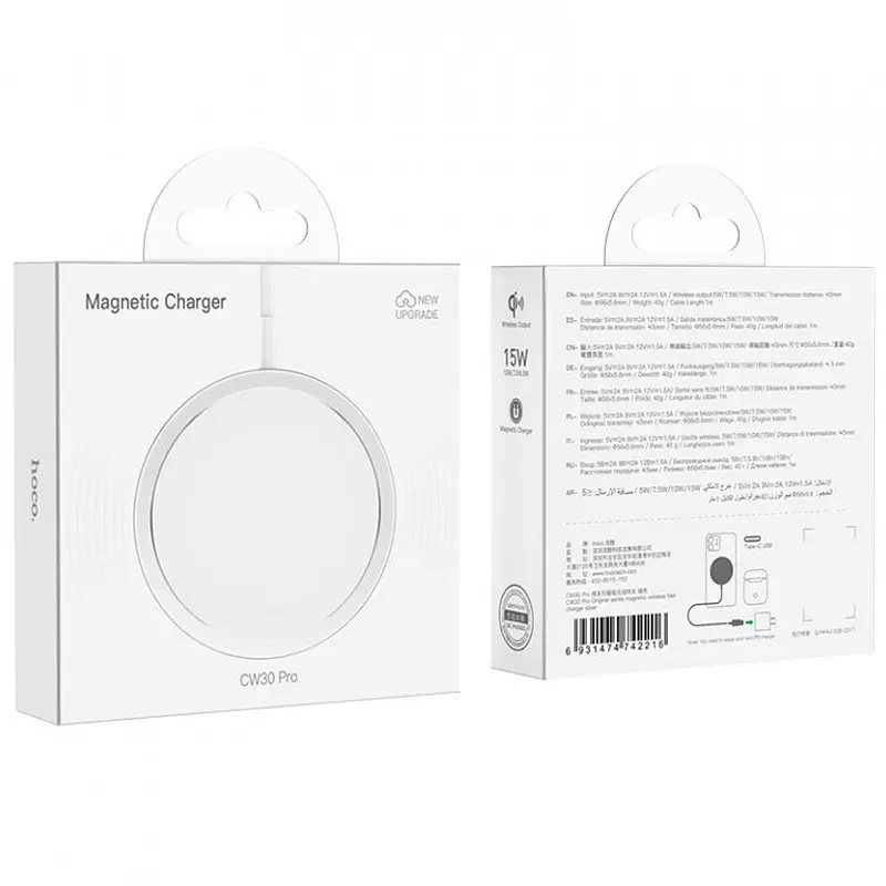 Беспроводное зарядное устройство для Hoco CW30 15W Silver - фото 8