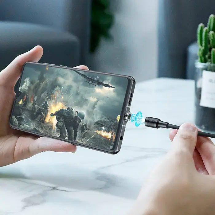 Магнітний кабель USB HOCO для зарядки чорний - фото 5