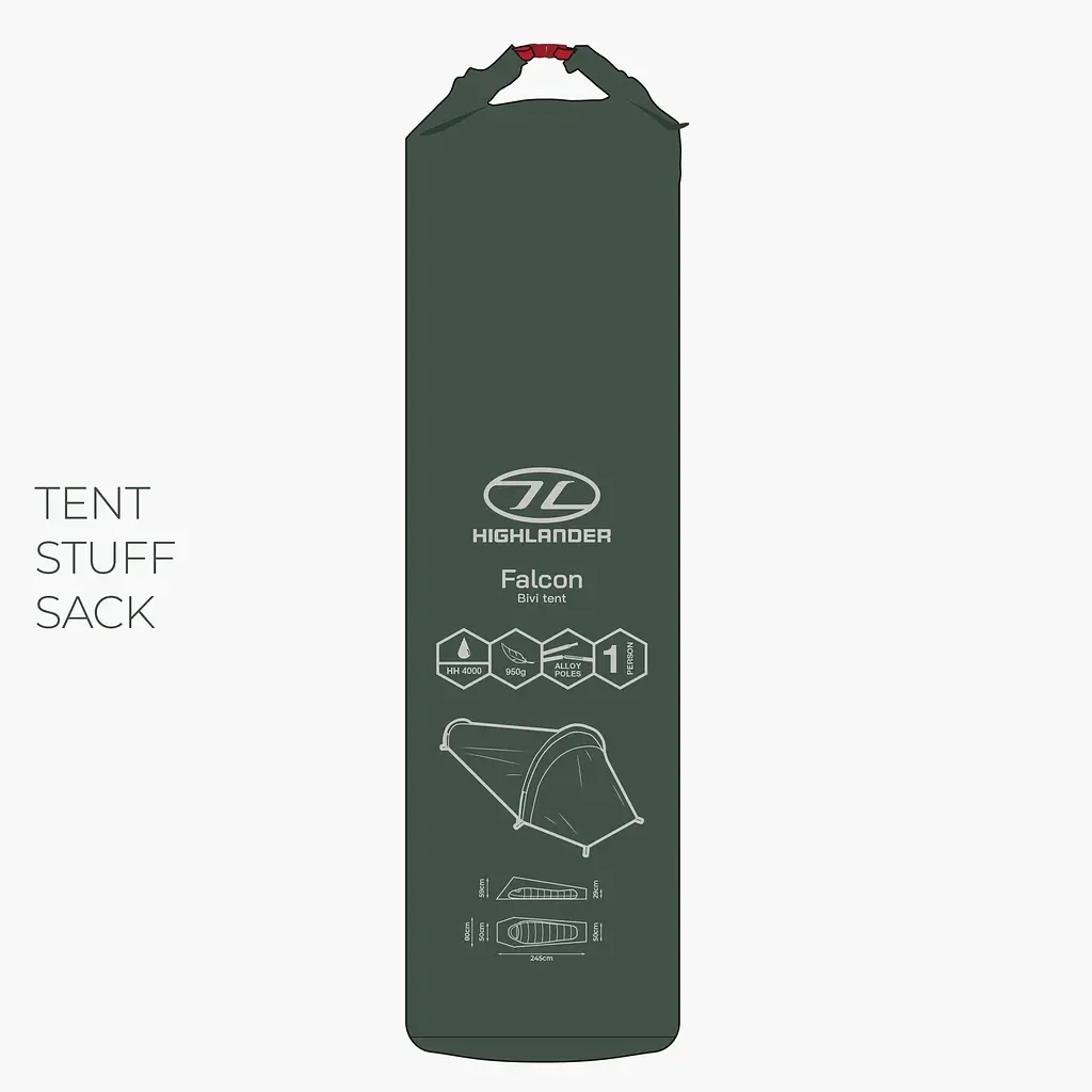 Намет одномісний Highlander Falcon Bivi Tent Pine Green (TEN165-PG) - фото 6
