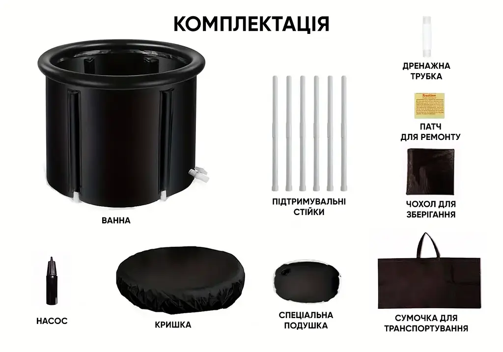 Каркасна крижана кріо ванна EasyFit круглий басейн для оздоровлення - фото 5