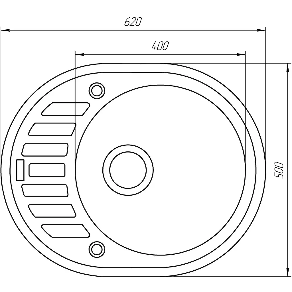 Гранітна мийка Globus Lux Arno графіт 620х500мм-А0001 - фото 6