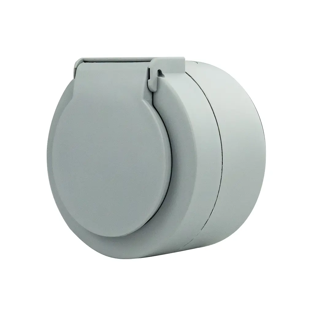 Розетка Ovivo Electric xOne з заземленням та кришкою сіра - фото 6