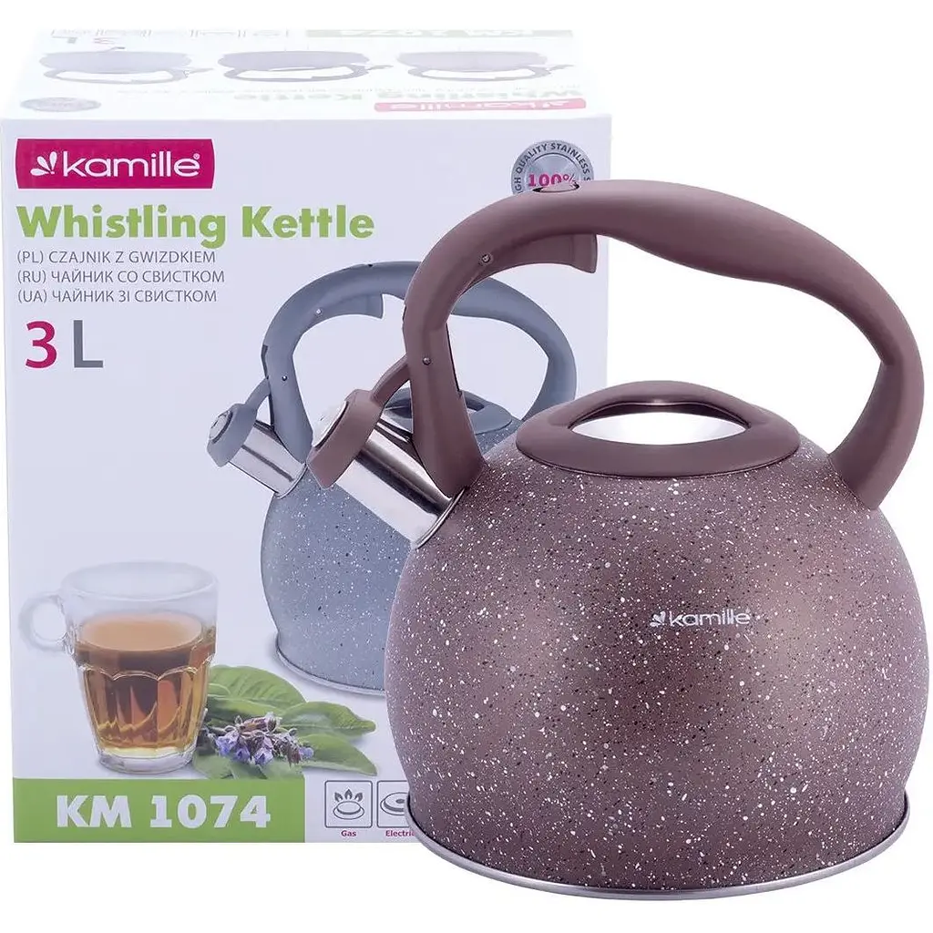 Чайник Kamille K3 л коричневий (KM-1074BRW) - фото 2