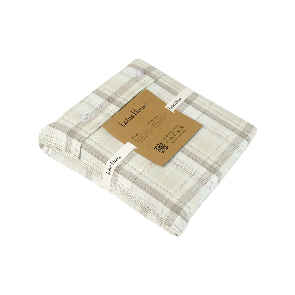 Постельное белье Lotus Home - Checked Madras мятный евро - фото 6