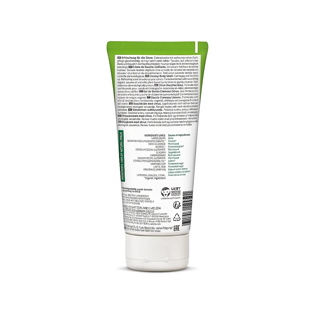 Гель для душу Weleda Citrus Creamy Body Wash 200 мл (7611916124501) - фото 2