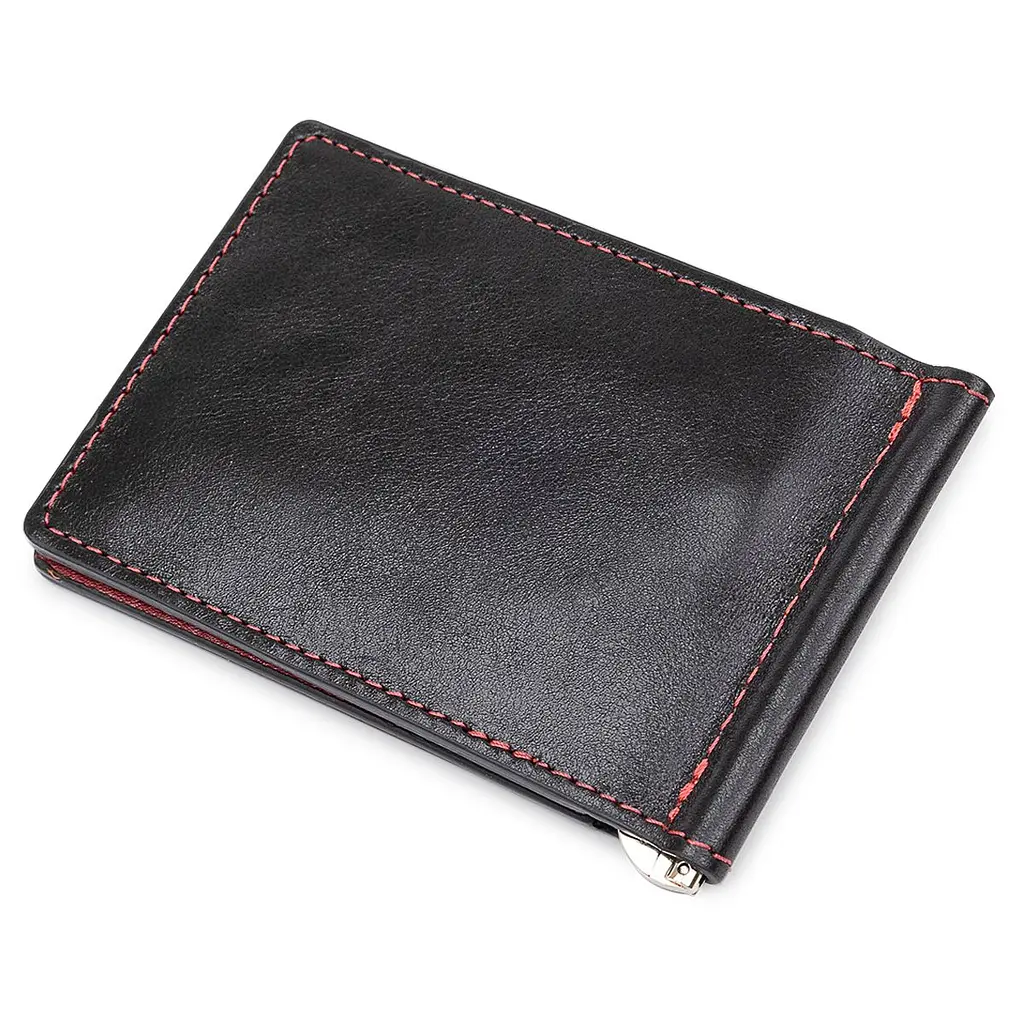 Шкіряний стильний затискач для грошей унісекс Grande Pelle 11541 чорний - фото 2
