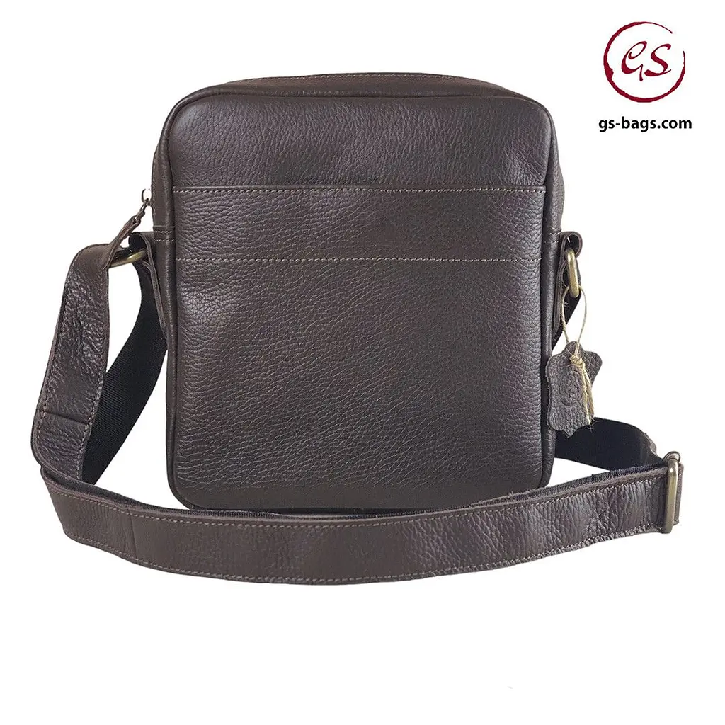 Сумка чоловіча через плече GS 22*20*5 cм шкіряна коричнева флотар (Б2К 001 кор Ф) 200 мм - фото 8