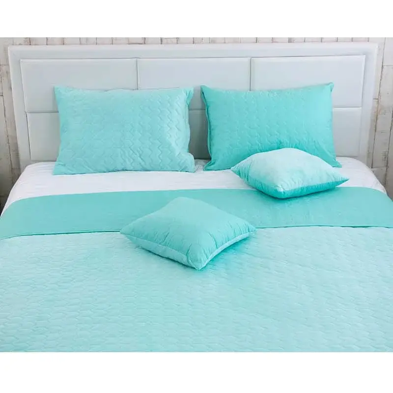 Двостороння декоративна подушка Руно Velour Tiffany зигзаг 40х40 см м'ятна - фото 3